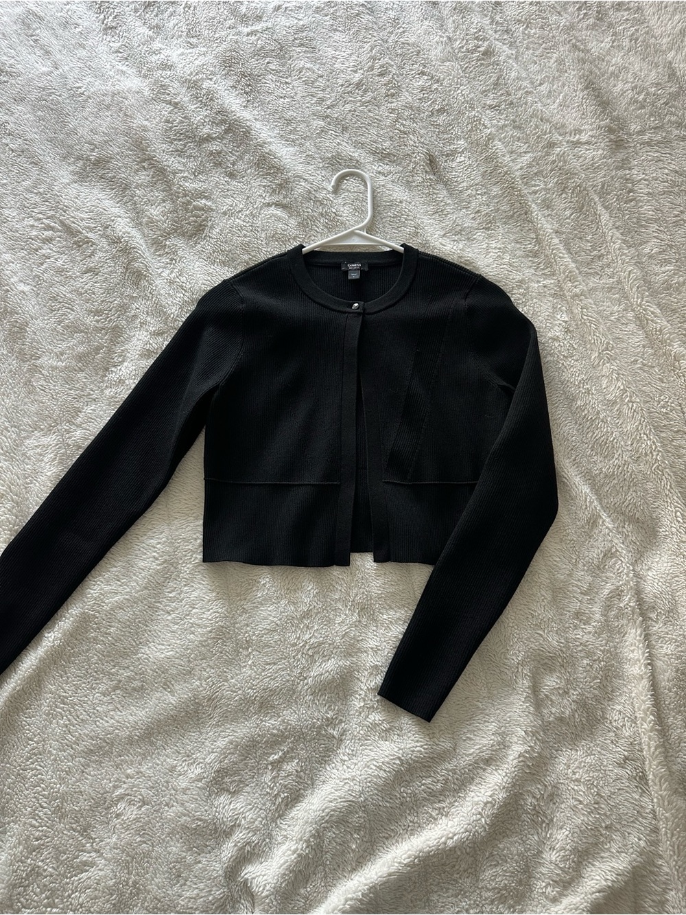 Express Black Cropped Knit Cardigan
